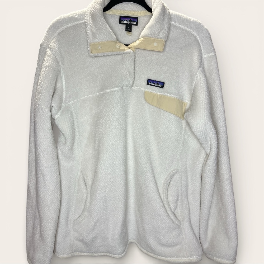 Patagonia Women Re-Tool Snap-T Fleece White Cream Color, XL